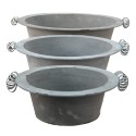 Clayre & Eef Scodella decorativa set di 3 Ø 36x11 cm Grigio Metallo