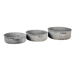 Clayre & Eef Plat de service set de 3 Ø 38 Ø 34 Ø 32cm Gris Fer