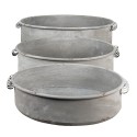 Clayre & Eef Serviersplatte 3er Set Ø 38 Ø 34 Ø 32cm Grau Eisen