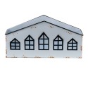 Clayre & Eef Portacandela Casa 36x12x18 cm Bianco Metallo