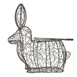 Clayre & Eef Egg basket Rabbit 26x15x28 cm Brown Iron