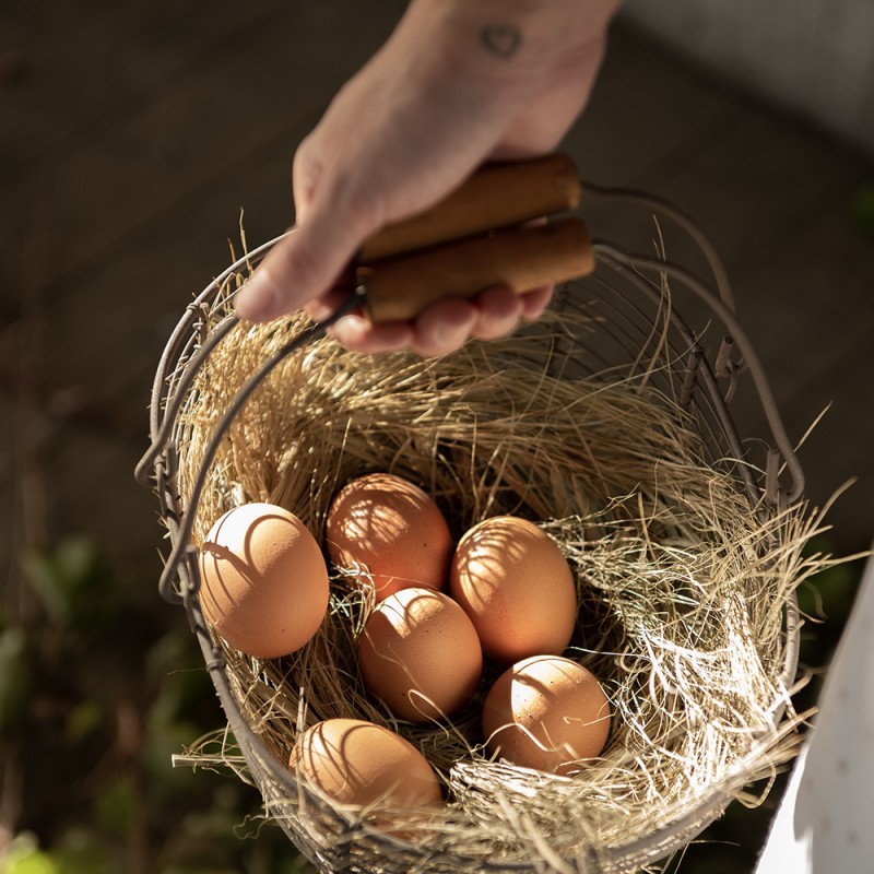 Clayre & Eef Storage Basket Set of 3 35x26x14 cm Brown Iron Wood