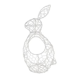 Clayre & Eef Panier à œufs Lapin 33 cm Blanc Fer