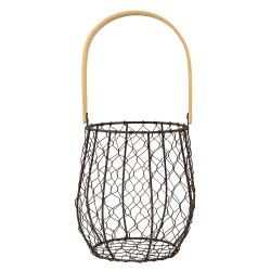 Clayre & Eef Mini Basket Ø 15x19 cm Brown Iron