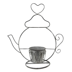 Clayre & Eef Plant Holder Teapot 45x20x48 cm Grey Iron