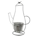 Clayre & Eef Planthouder Koffiepot 43x20x49 cm Grijs Ijzer Vogel