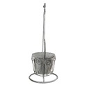 Clayre & Eef Planthouder Koffiepot 43x20x49 cm Grijs Ijzer Vogel