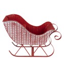 Clayre & Eef Kerstdecoratie Slee 32x15x24 cm Rood Wit Metaal