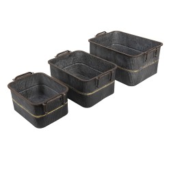 Clayre & Eef Planthouder  45x32x20 cm Grijs Ijzer Rechthoek