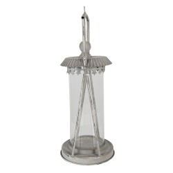 Clayre & Eef Lantern Ø 15x44 cm Grey Metal Glass