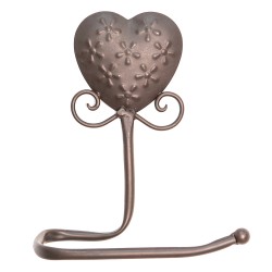 Clayre & Eef Porte-rouleau de papier toilette 19x11x22 cm Marron Fer Coeur