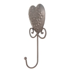 Clayre & Eef Wall Hook 10x5x21 cm Brown Iron Heart