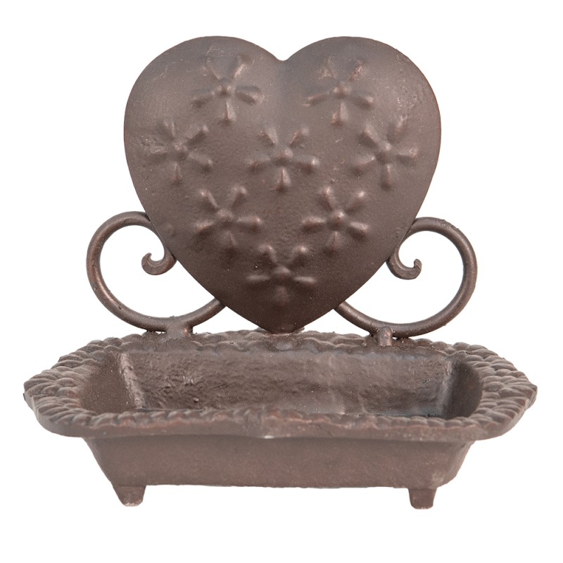 Clayre & Eef Soap Dish 16x11x13 cm Brown Iron Heart