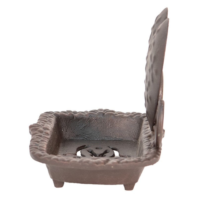 Clayre & Eef Soap Dish 16x11x13 cm Brown Iron Heart