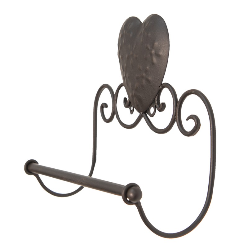 Clayre & Eef Towel Holder 25x8x20 cm Brown Iron Heart