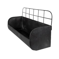 Clayre & Eef Wall Rack 38x14x20 cm Black Iron