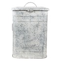 Clayre & Eef Pedal Bin 26x26x36 cm Grey Metal Flowers Flower market