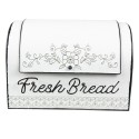 Clayre & Eef Opbergdoos  30x20x20 cm Wit Bruin Metaal Bloemen Fresh Bread