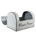 Clayre & Eef Opbergdoos  30x20x20 cm Wit Bruin Metaal Bloemen Fresh Bread