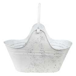 Clayre & Eef Plant Holder White Grey Metal