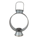 Clayre & Eef Windlicht  23x11x43 cm Grijs Metaal Glas Rond