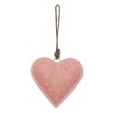 Clayre & Eef Pendentif Coeur 14x4x14 cm Rose Fer