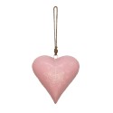 Clayre & Eef Pendentif Coeur 20x6x20 cm Rose Fer