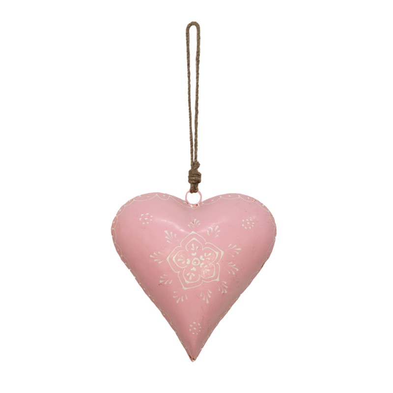 Clayre & Eef Hanger Hart 20x6x20 cm Roze Ijzer