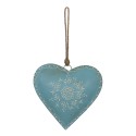 Clayre & Eef Hanger Hart 20x20 cm Blauw Ijzer