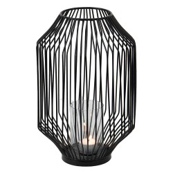 Clayre & Eef Wind Light Ø 20x31 cm Black Iron