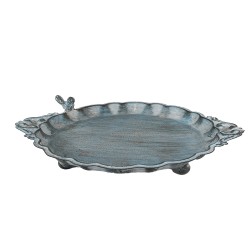 Clayre & Eef Bird Feeder Tray 37x29x5 cm Blue Iron