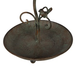 Clayre & Eef Maison de nourriture pour oiseaux Ø 27x 35 cm Marron Vert Fer