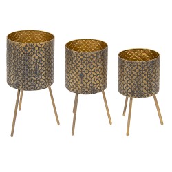 Clayre & Eef Planter Set of 3 Gold colored Iron