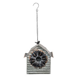 Clayre & Eef Birdhouse 25x19x65 cm Grey Metal