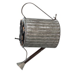 Clayre & Eef Birdhouse Watering Can 18x25x41 cm Grey Metal