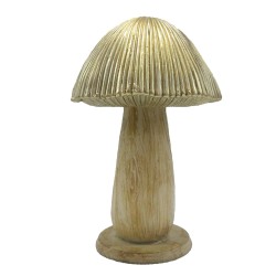 Clayre & Eef Decoration Mushroom Ø 9x14 cm Brown Plastic