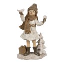 Clayre & Eef Decoratie Beeld Meisje 16 cm Beige Kunststof