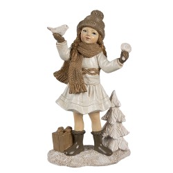 Clayre & Eef Decorative Figurine Girl 16 cm Beige Plastic
