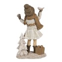 Clayre & Eef Decoratie Beeld Meisje 16 cm Beige Kunststof