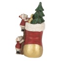 Clayre & Eef Kerstdecoratie met LED-verlichting Laars 14x10x19 cm Rood Kunststof Muis