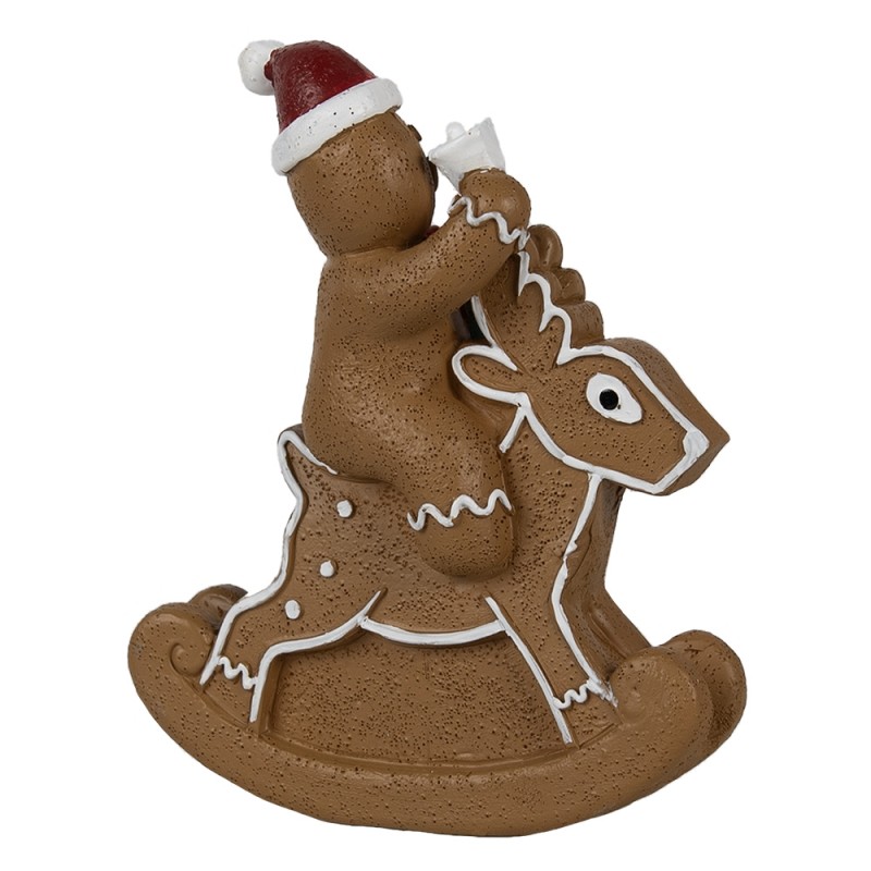 Clayre & Eef Kerstdecoratie Gingerbread man 11x5x12 cm Bruin Kunststof