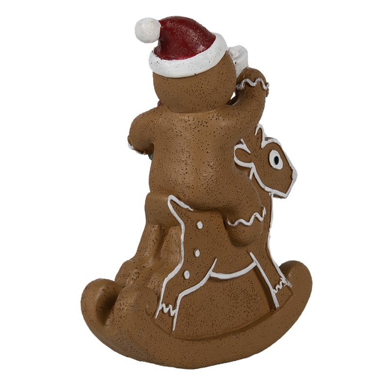 Clayre & Eef Kerstdecoratie Gingerbread man 11x5x12 cm Bruin Kunststof