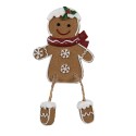 Clayre & Eef Christmas Decoration Gingerbread man 7x2x13/ 6x2x12 cm Brown Plastic