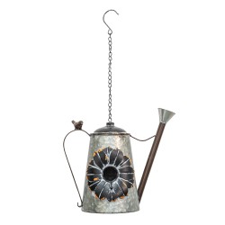 Clayre & Eef Birdhouse Watering Can 37x21x30/63 cm Grey Metal