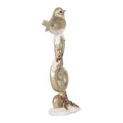 Clayre & Eef Statuetta decorativa Uccello 6x5x16 cm Beige Plastica