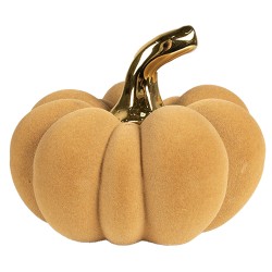 Clayre & Eef Decoration Pumpkin Ø 15x12 cm Yellow Ceramic