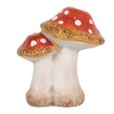 Clayre & Eef Décoration Champignon 14x11x17 cm Rouge Blanc Céramique