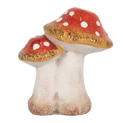 Clayre & Eef Decoration Mushroom 14x11x17 cm Red White Ceramic