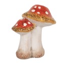 Clayre & Eef Décoration Champignon 14x11x17 cm Rouge Blanc Céramique