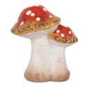 Clayre & Eef Décoration Champignon 14x11x17 cm Rouge Blanc Céramique